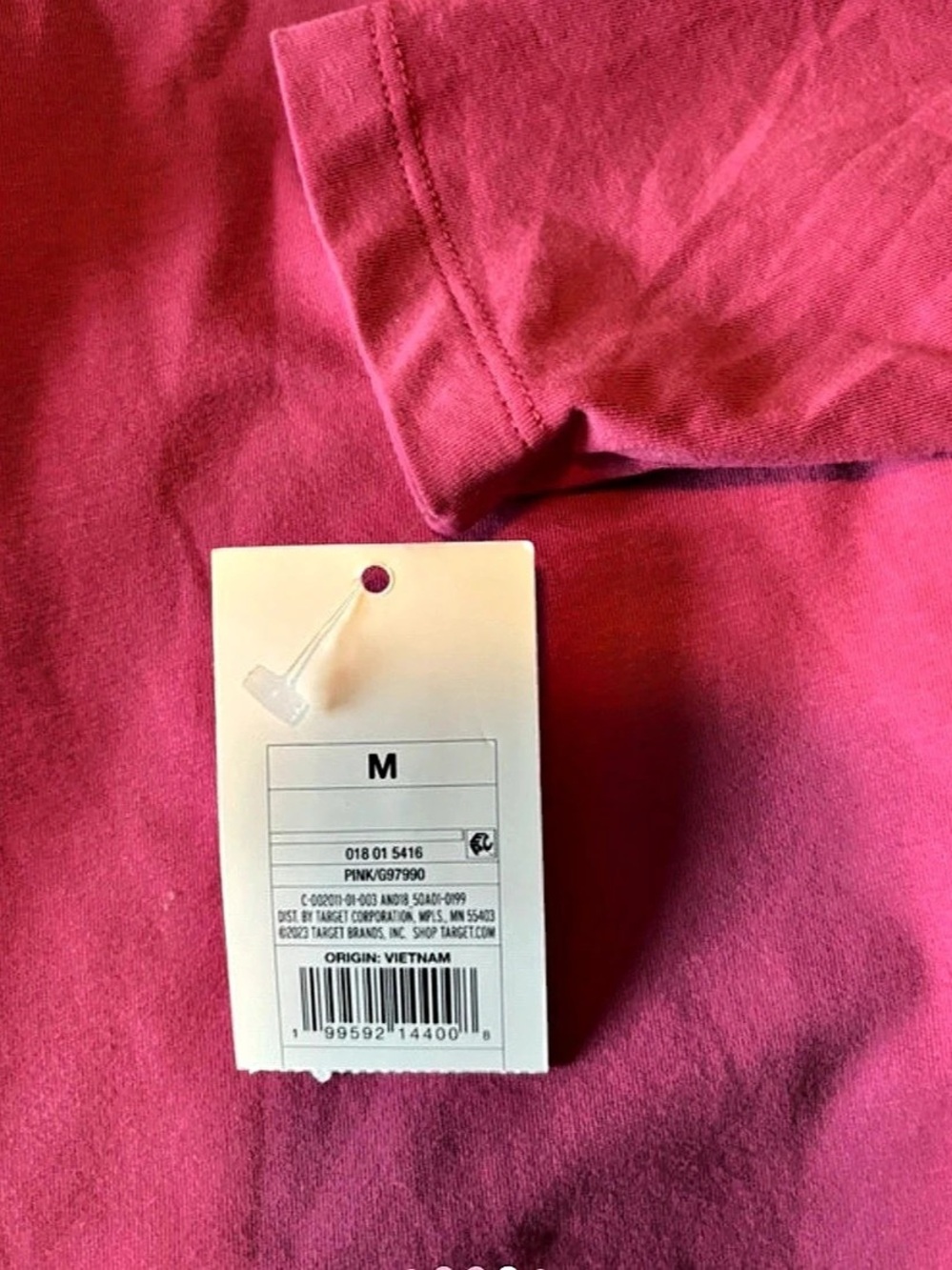 NWT-New Day Long Sleeve V-Neck Top in Pink/Fuchsia - Picture 4 of 5